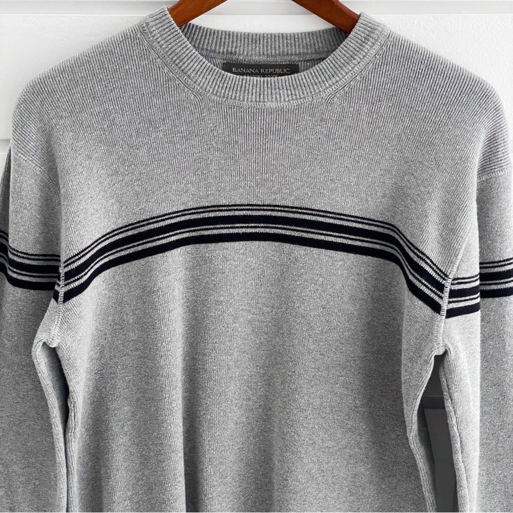 Banana Republic Factory Store Cotton Casual Stripe Sweater Size Medium - Picture 4 of 6